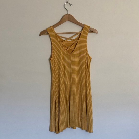 Olivia Rae | Yellow Striped Sleeveless Dress - Picture 2 of 4